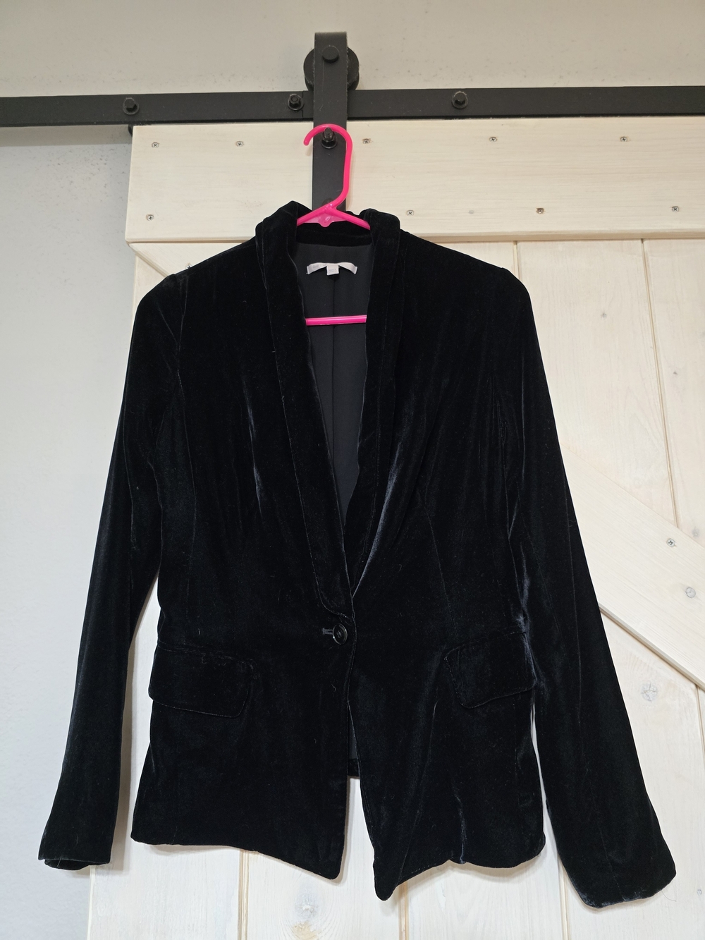 GAP Black Velvet Single-Button Blazer